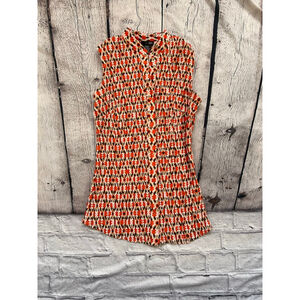 NEW Women's East 5th Orange Brown Sleeveless Blouse S